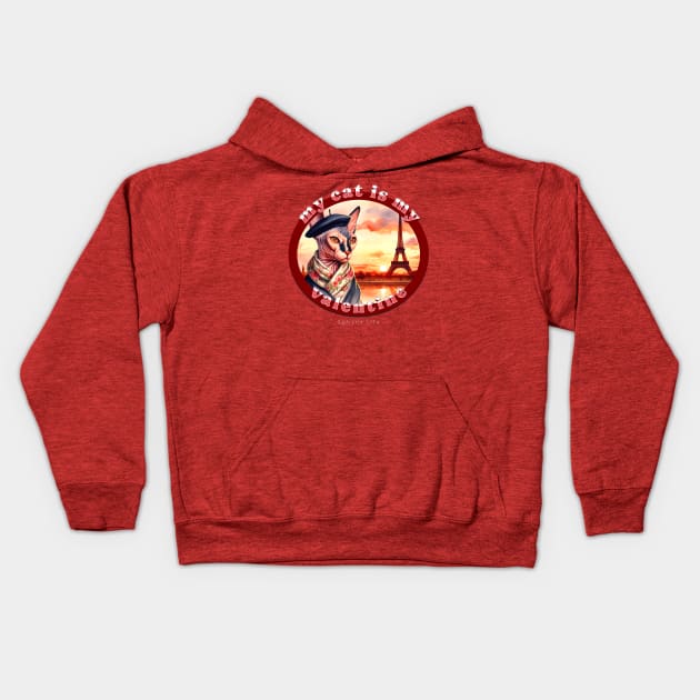 My Cat Is My Valentine Sphynx Life 12S Kids Hoodie by catsloveart